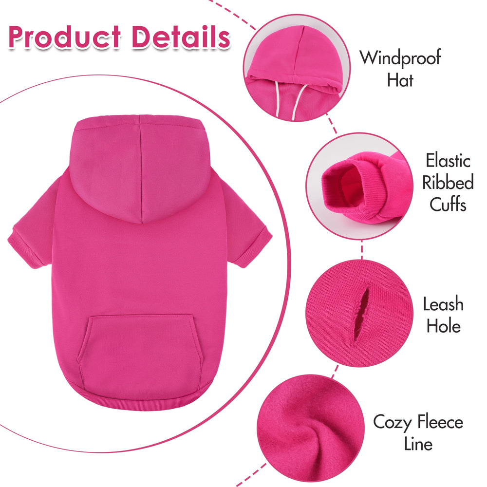 Baobicute sudadera para perro rosa, interior forro suave, abriga sin sobrecalentar.