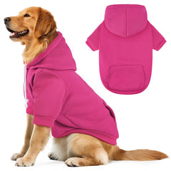 Baobicute sudadera para perro rosa, vista frontal, caliente y cómoda para paseos de invierno.
