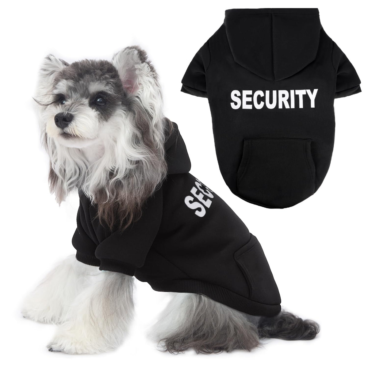 Baobicute suéter básico para perro con capucha, vista frontal para ajuste cómodo.