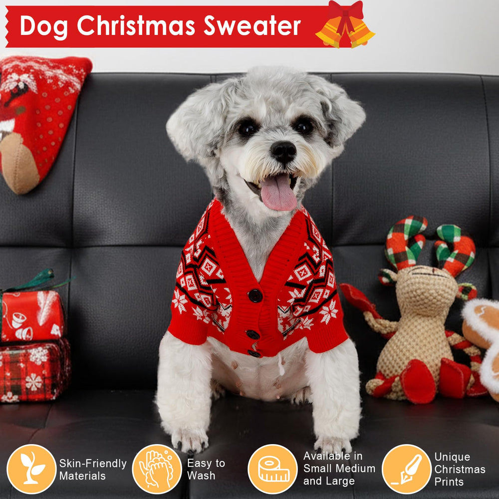 Baobicute suéter navideño para perro, detalle de tejido suave para comodidad diaria