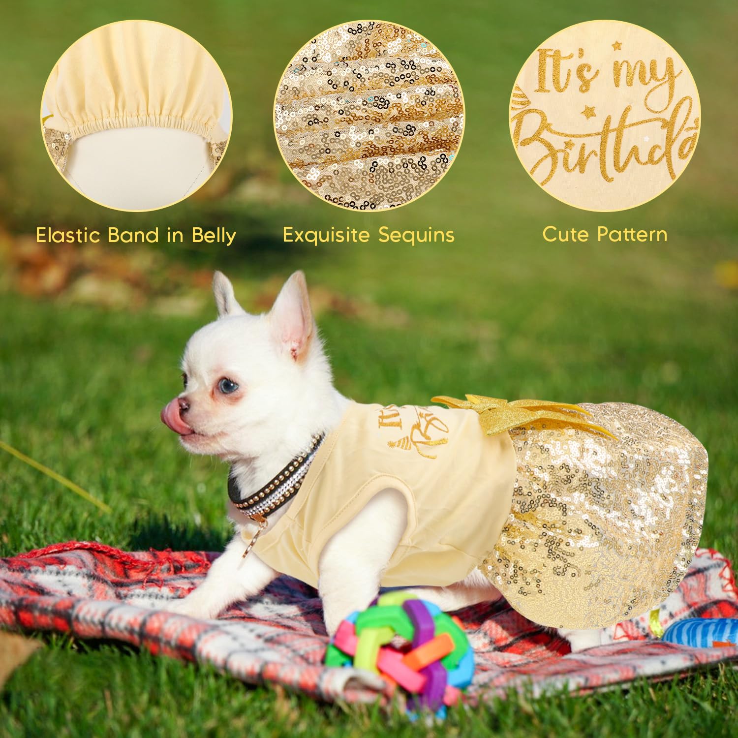 Tallas disponibles del vestido BAOBICUTE para perros y gatos.