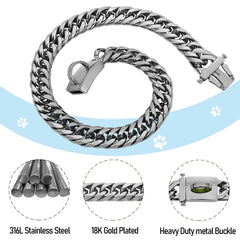 Baobote collar de cadena plateada con cierre de broche fuerte y seguro