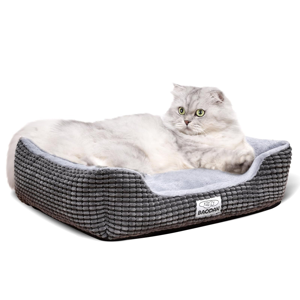 Baodan cama suave gris de 20 pulgadas, ideal para siestas relajantes.