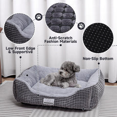 Baodan cama tejida en plush suave para sensación calmante.