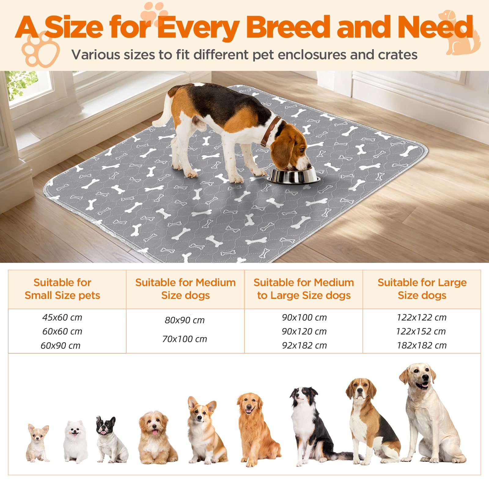 Baodan tapete grande para perros, ideal como protección de piso.