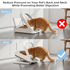 Baofum: ajuste 0-20 grados para comedero de gato, favorece una posición cómoda.