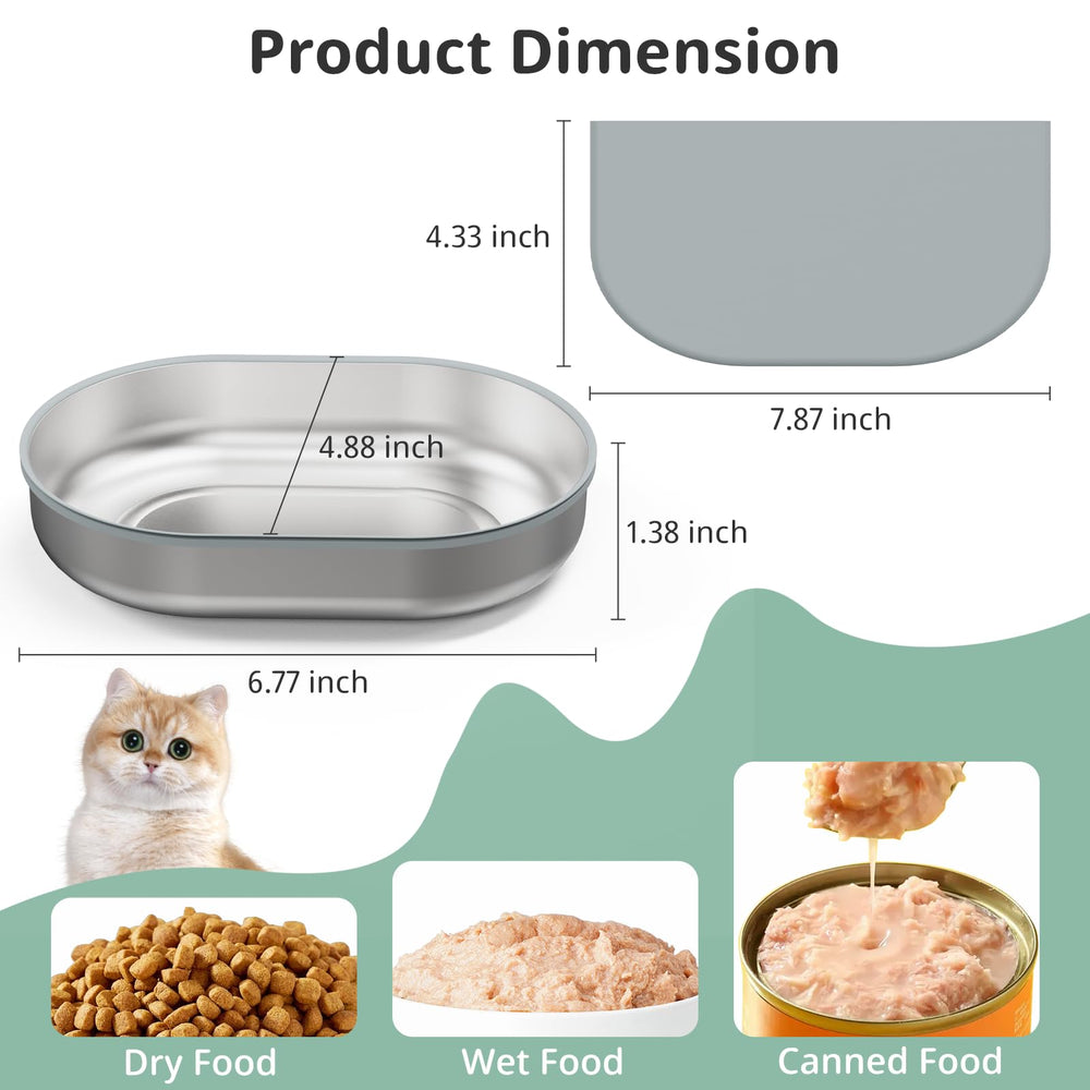 Baofum conjunto de dos tazones y alfombrilla para comedero automático con chip