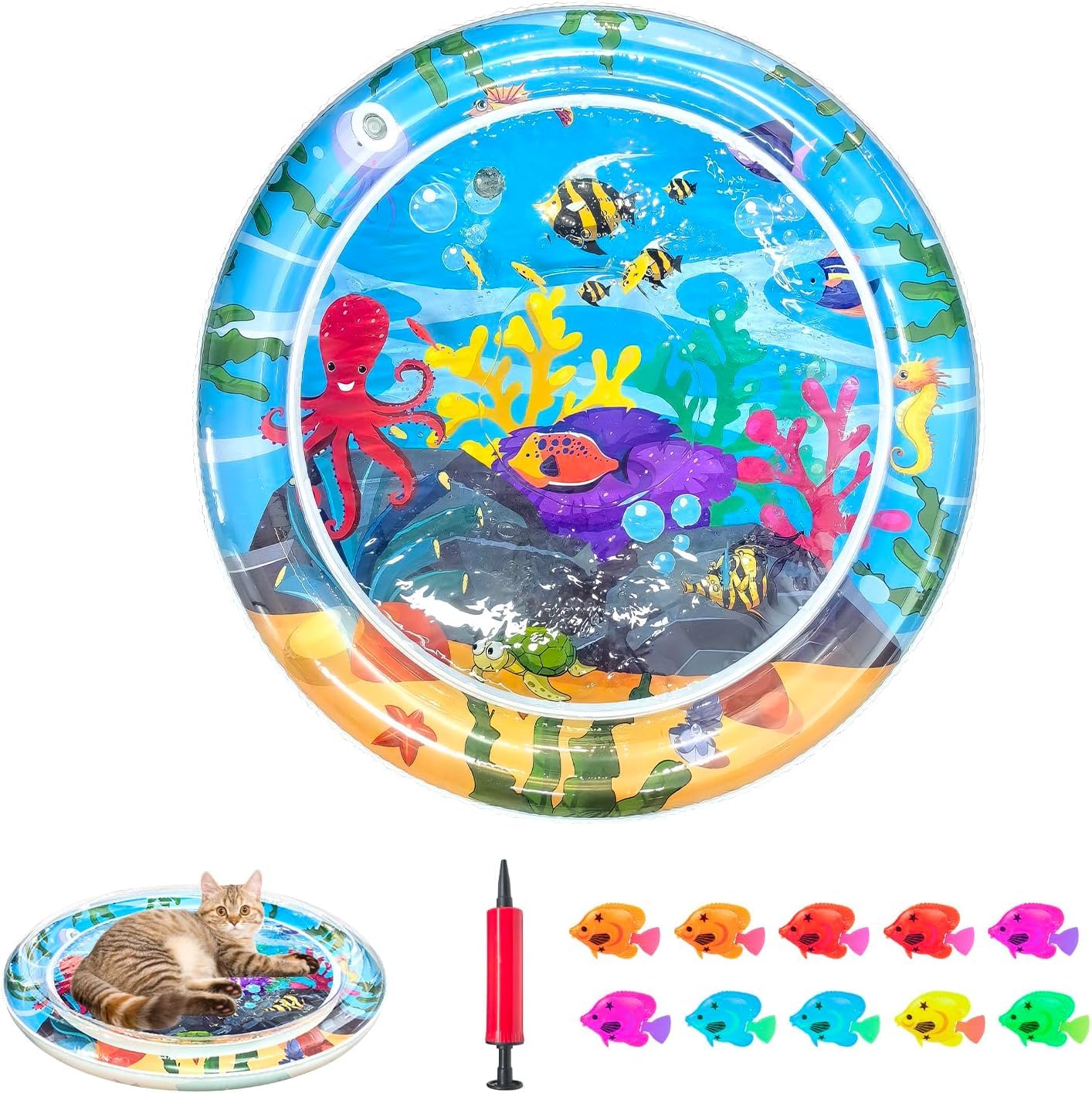 Baoyemes colchoneta-agua-inflable para gatos: juego activo y refrescante en casa.