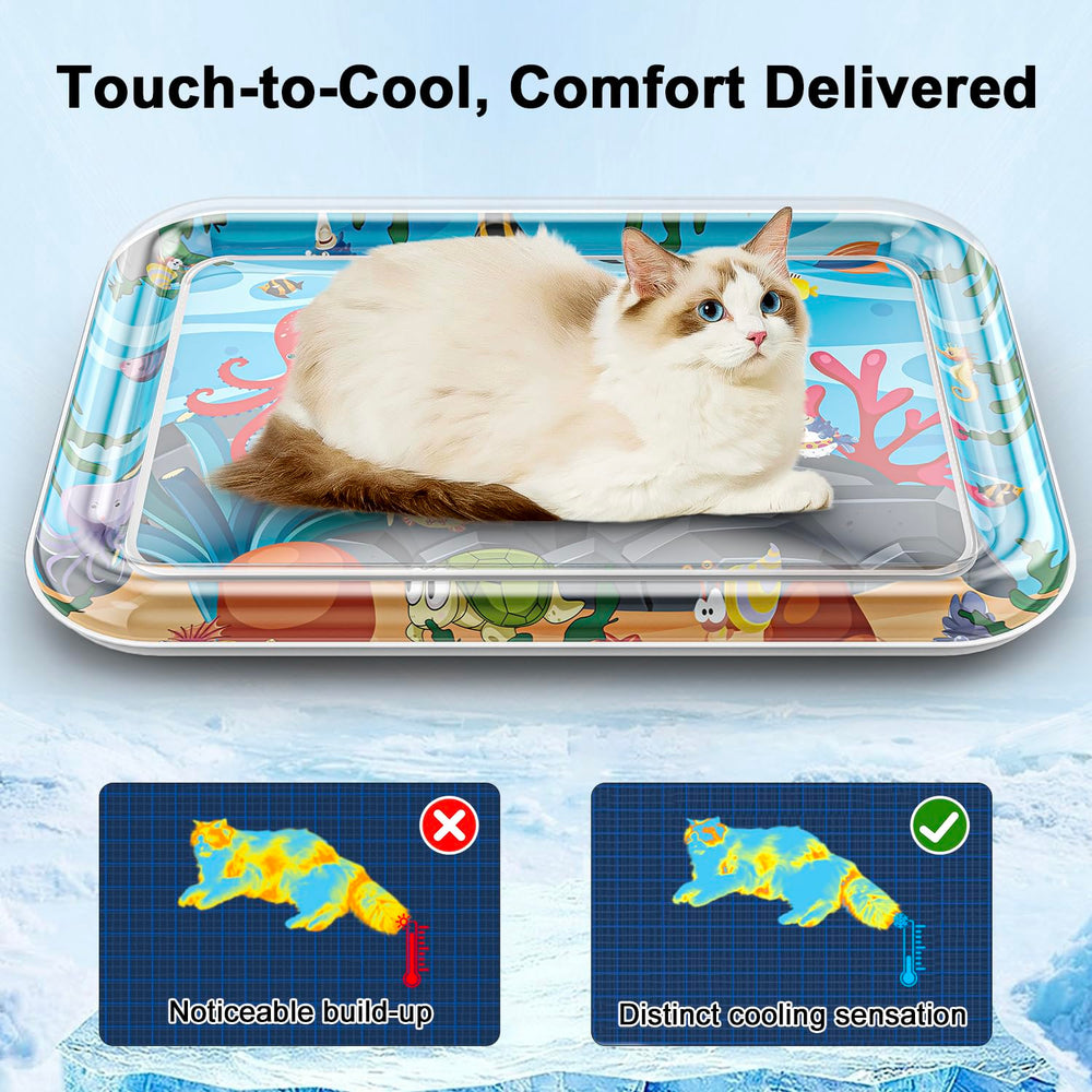 Baoyemes mat pulpo cuadrado, diseño marino para gatos curiosos.