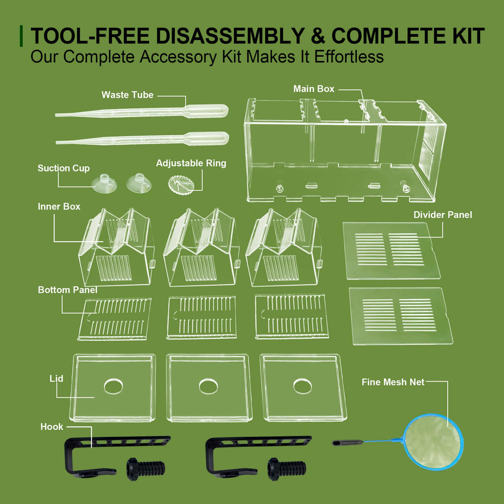 BaoZqua kit de accesorios con pipetas y red para cría