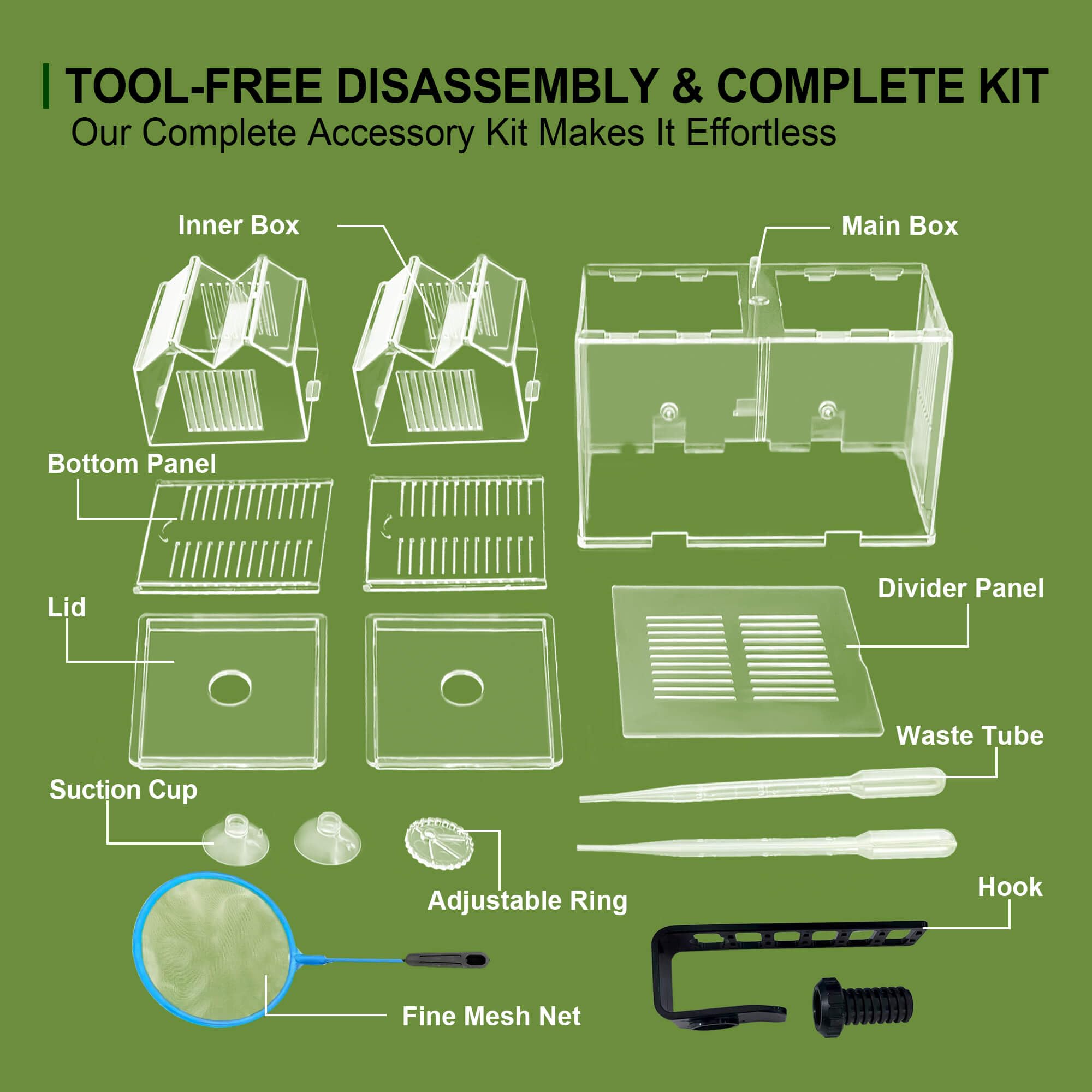 Kit completo BaoZqua para cría e cuarentena con accesorios incluidos