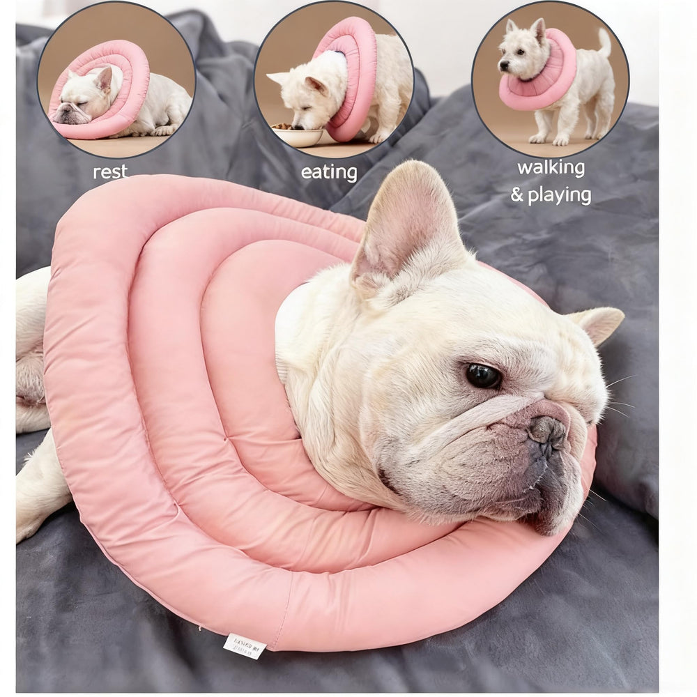 BARDIMIES collar en forma de dona evita que el perro se quite durante la recuperación.