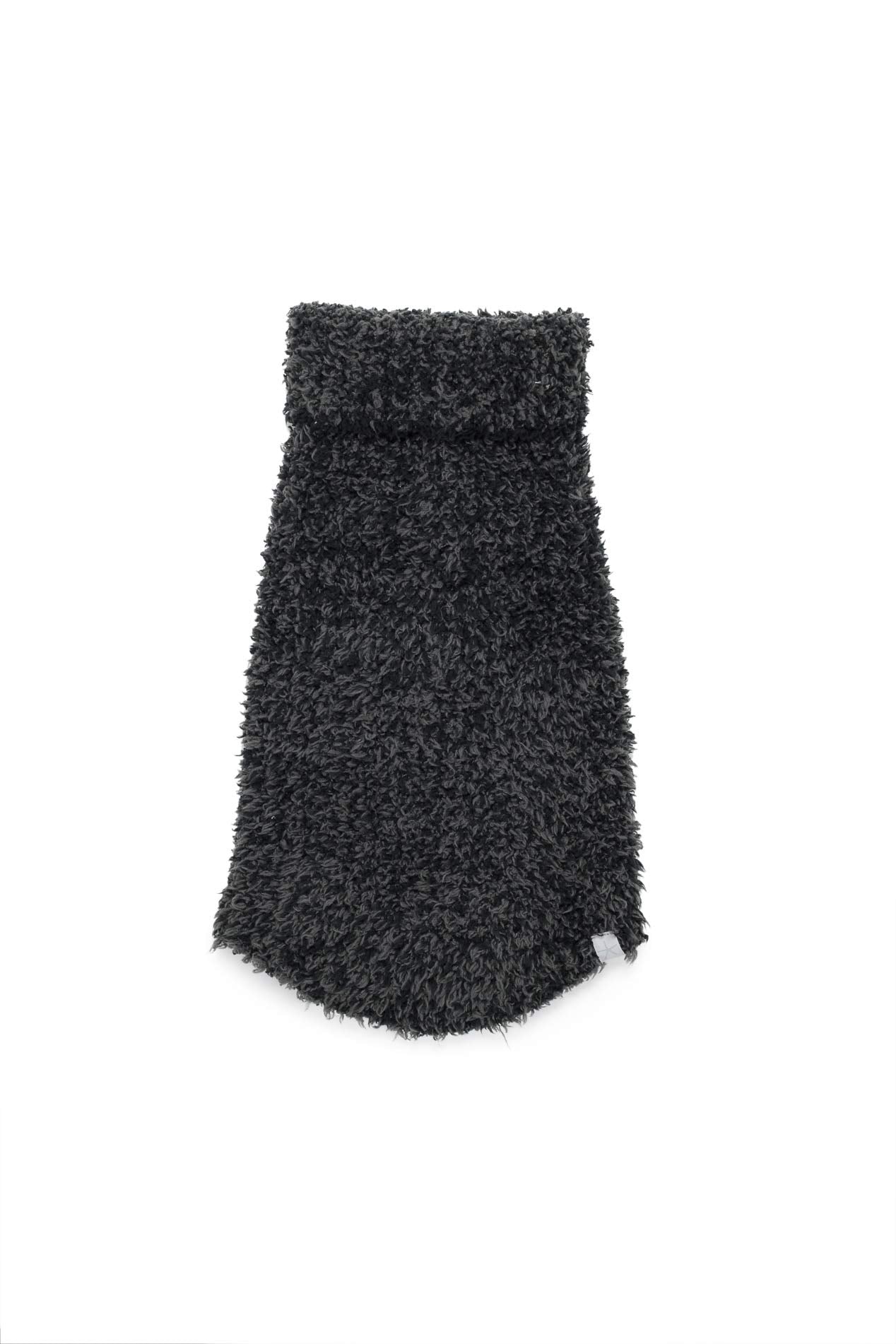 Detalle del cuello canalado de la sudadera Barefoot Dreams CozyChic para ajuste cómodo