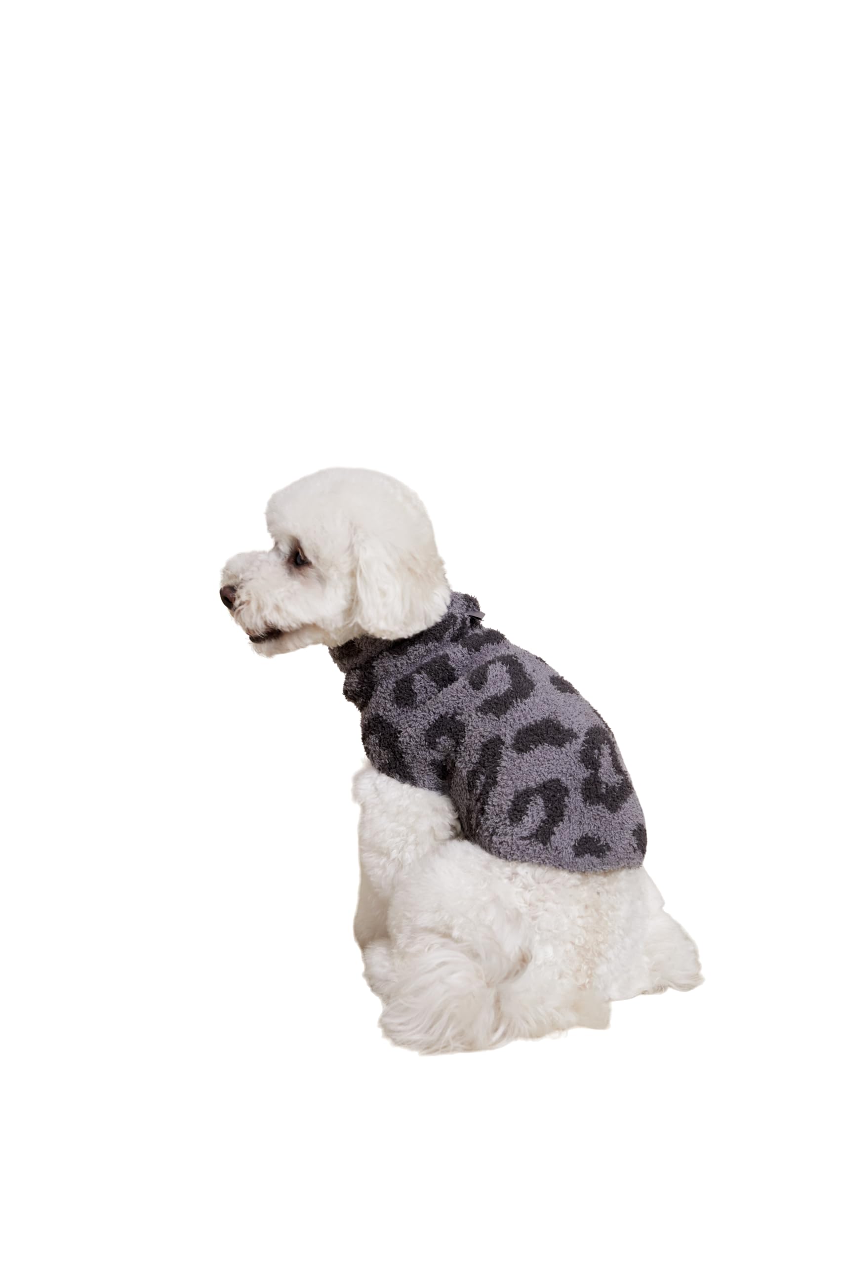Barefoot Dreams CozyChic suéter para mascotas, tejido jacquard, textura suave al tacto.