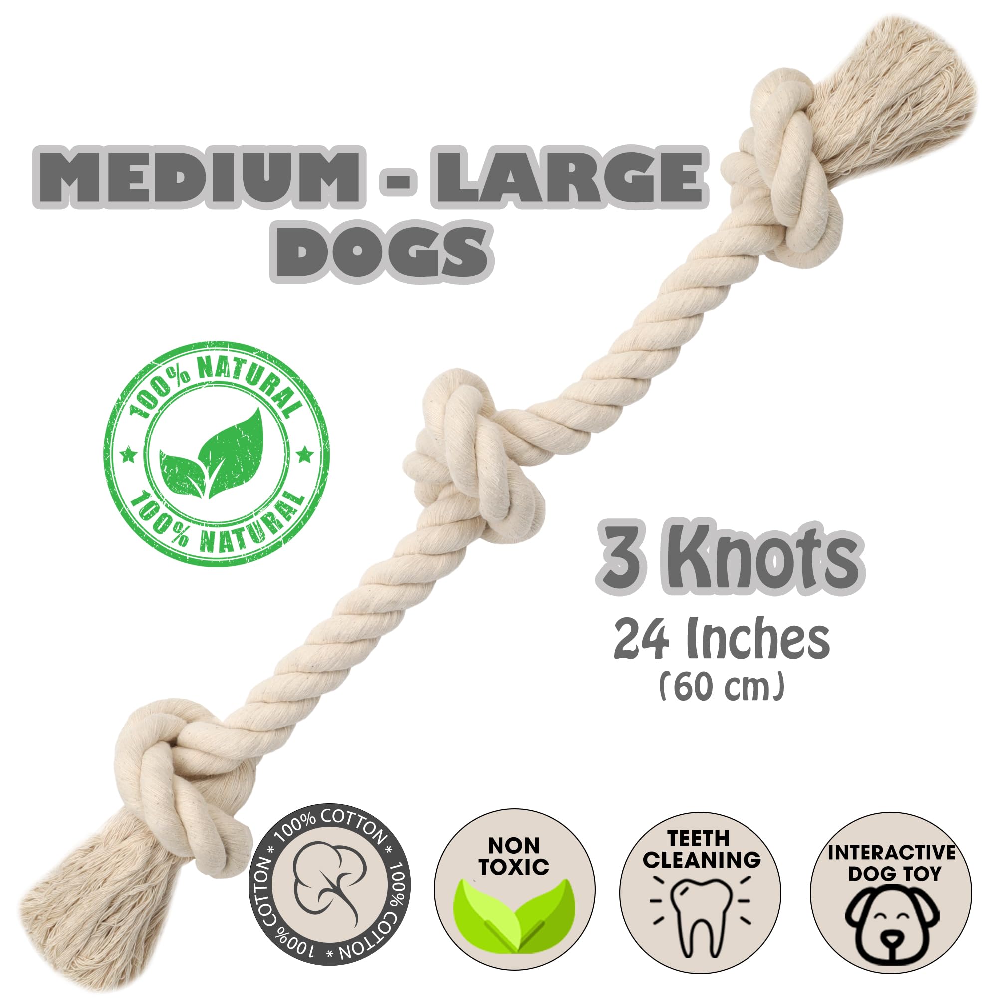 Barida juguete de cuerda para perros medianos y grandes, para tirar y lanzar.