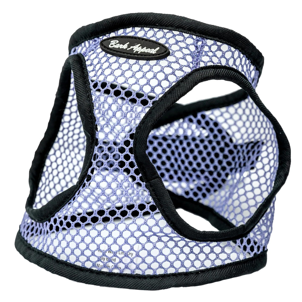 Arnés Bark Appeal paso entrante lavanda con malla suave para paseos cómodos