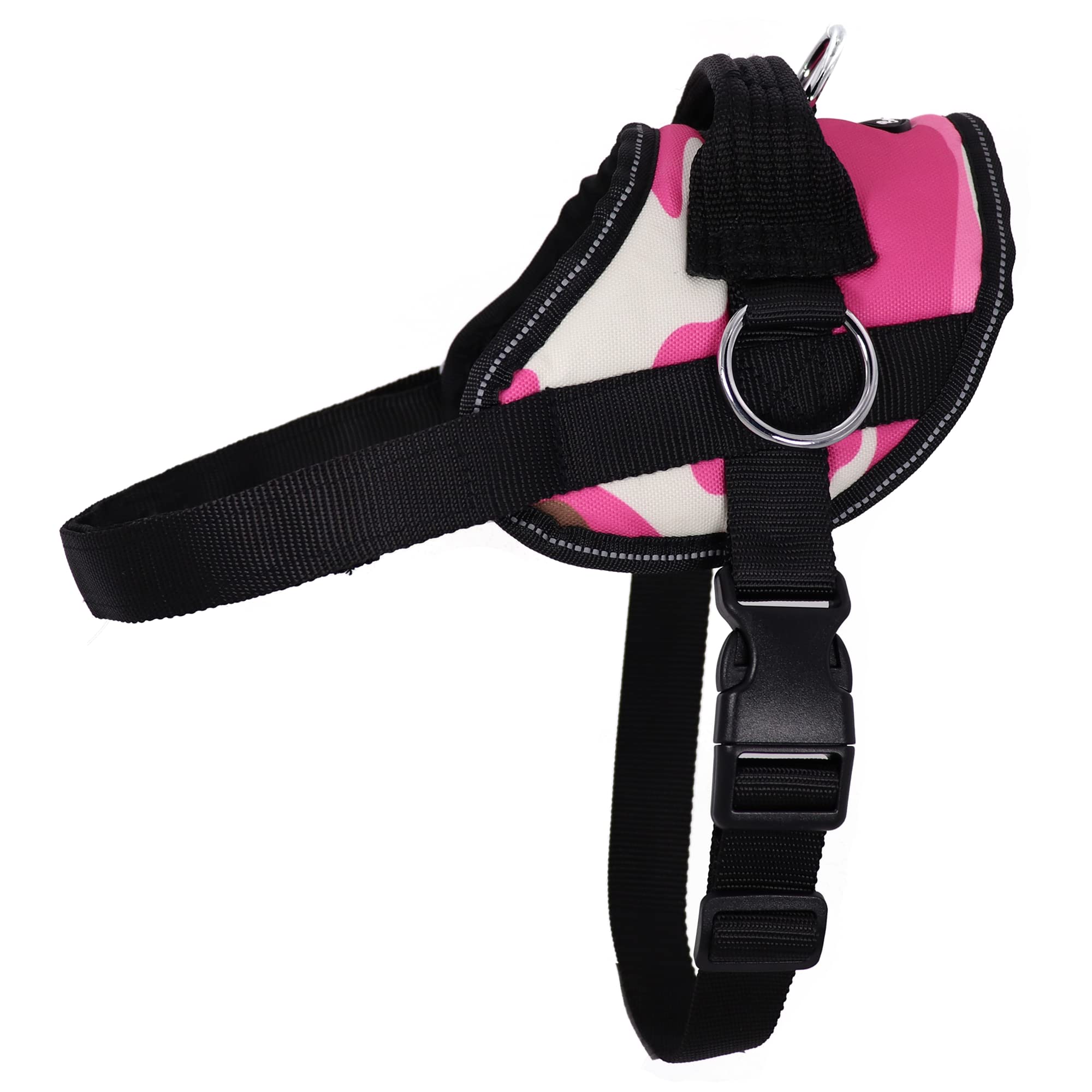 Arnés Bark Appeal Pink Camo con ajuste preciso para comodidad diaria.