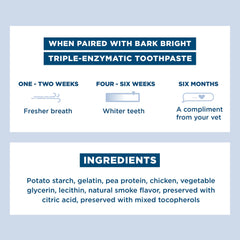 BARK Bright masticables para perros, favorecen la masticación responsable y la higiene dental.