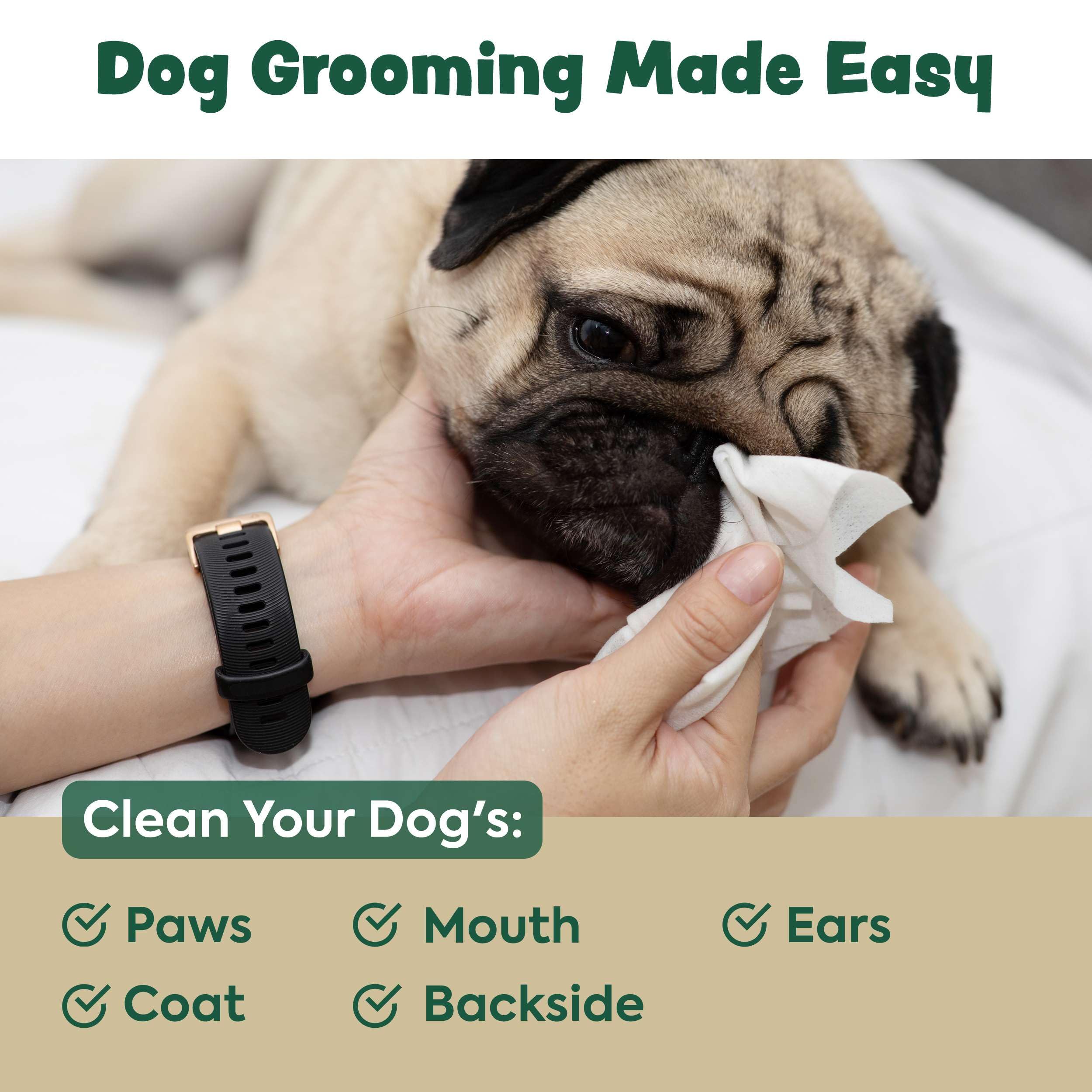 Bark & Clean, paquetes reutilizables de 110 toallitas para casa y viaje