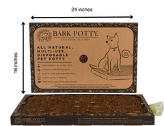 Bark Potty muestra material de corteza real para atraer al perro.