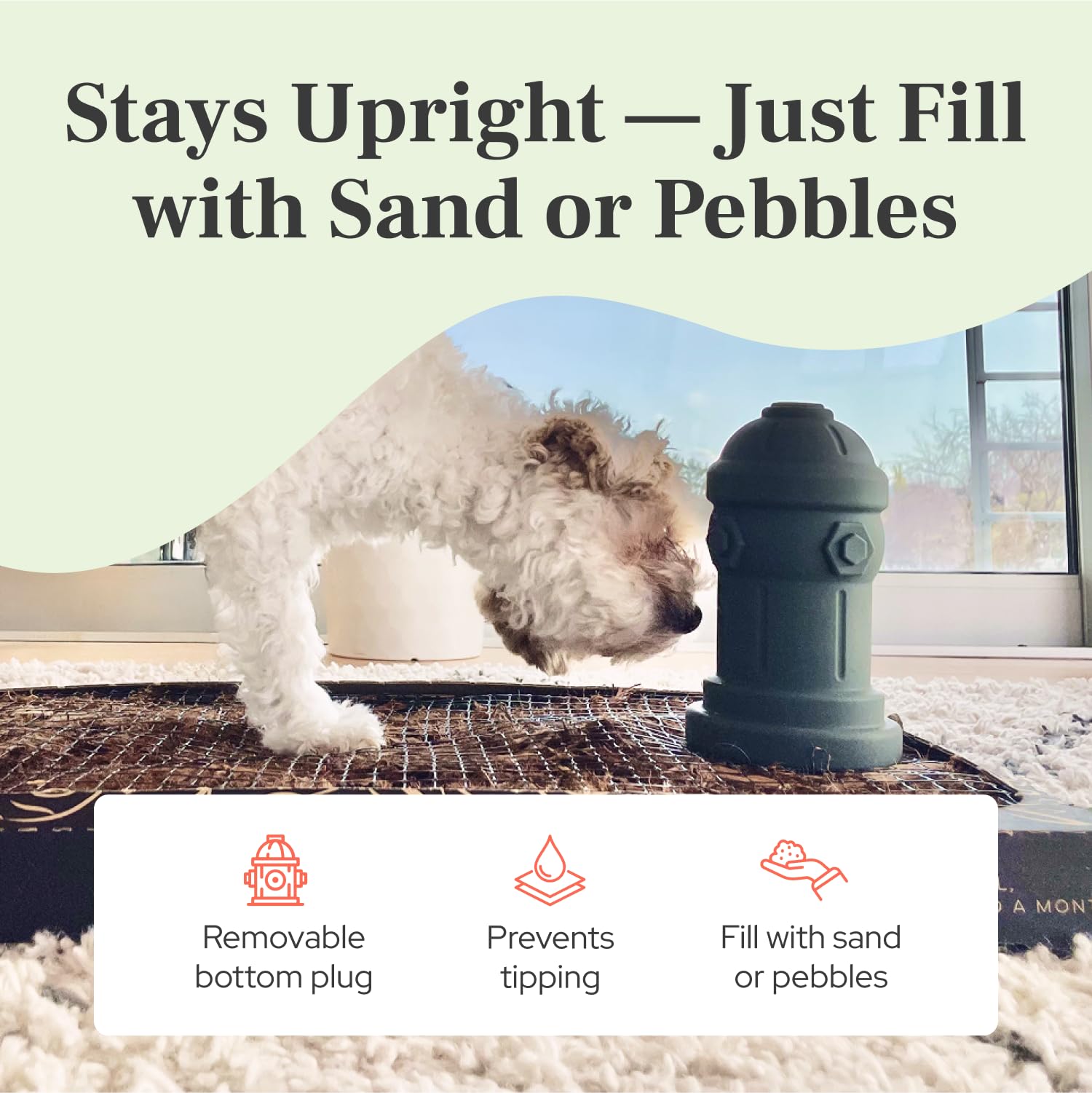 Uso interior y exterior Bark Potty para perros menores de 10 libras.