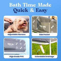 Bark Spa: kit de cepillo suave y toalla para secado rápido.