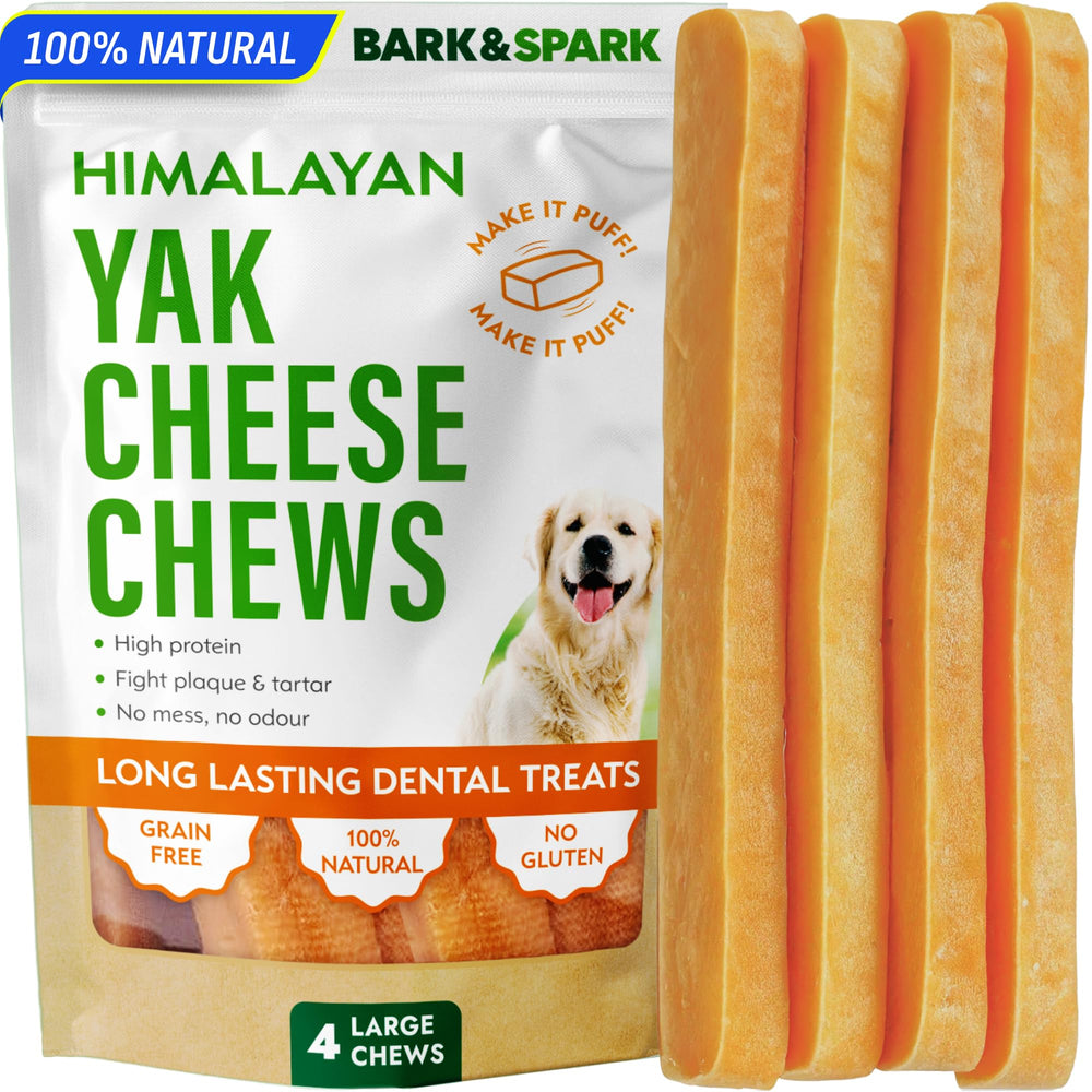 BARK&SPARK chuches queso yak Himalaya en envase, masticación prolongada para perros.