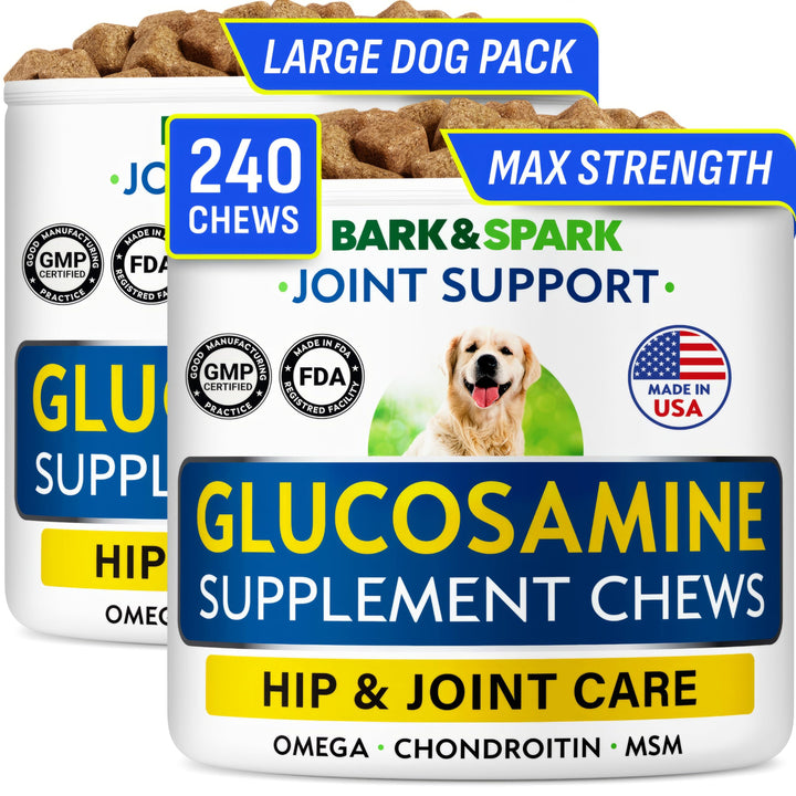 BARK&SPARK glucosamina y condroitina para perros grandes, apoyo a la movilidad diaria