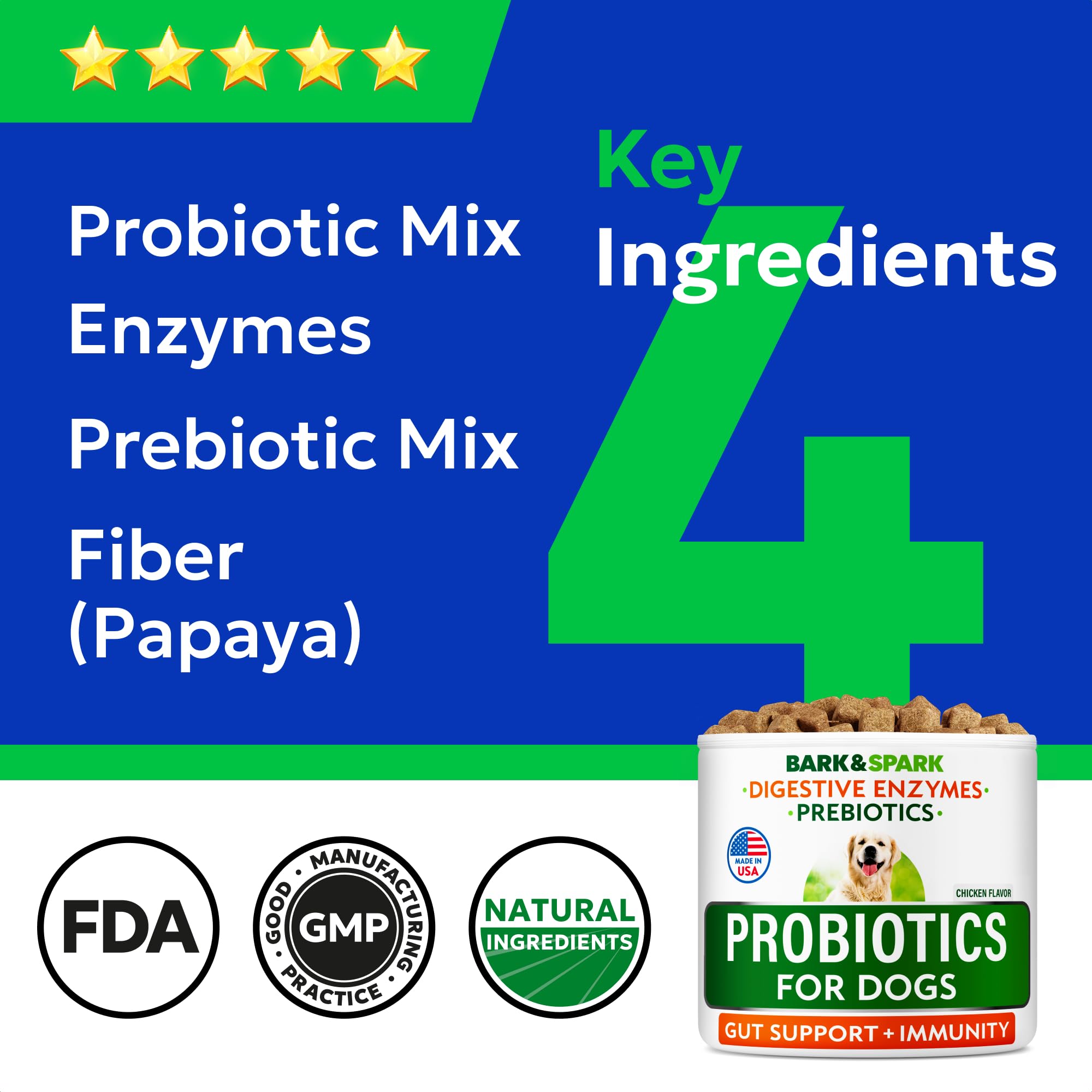 Masticables sabor pollo de Bark&Spark, apoyo digestivo constante