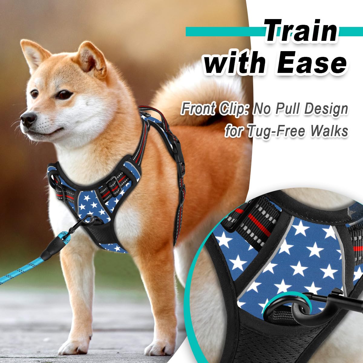 BARKBAY arnés ajustable para un ajuste seguro y cómodo.