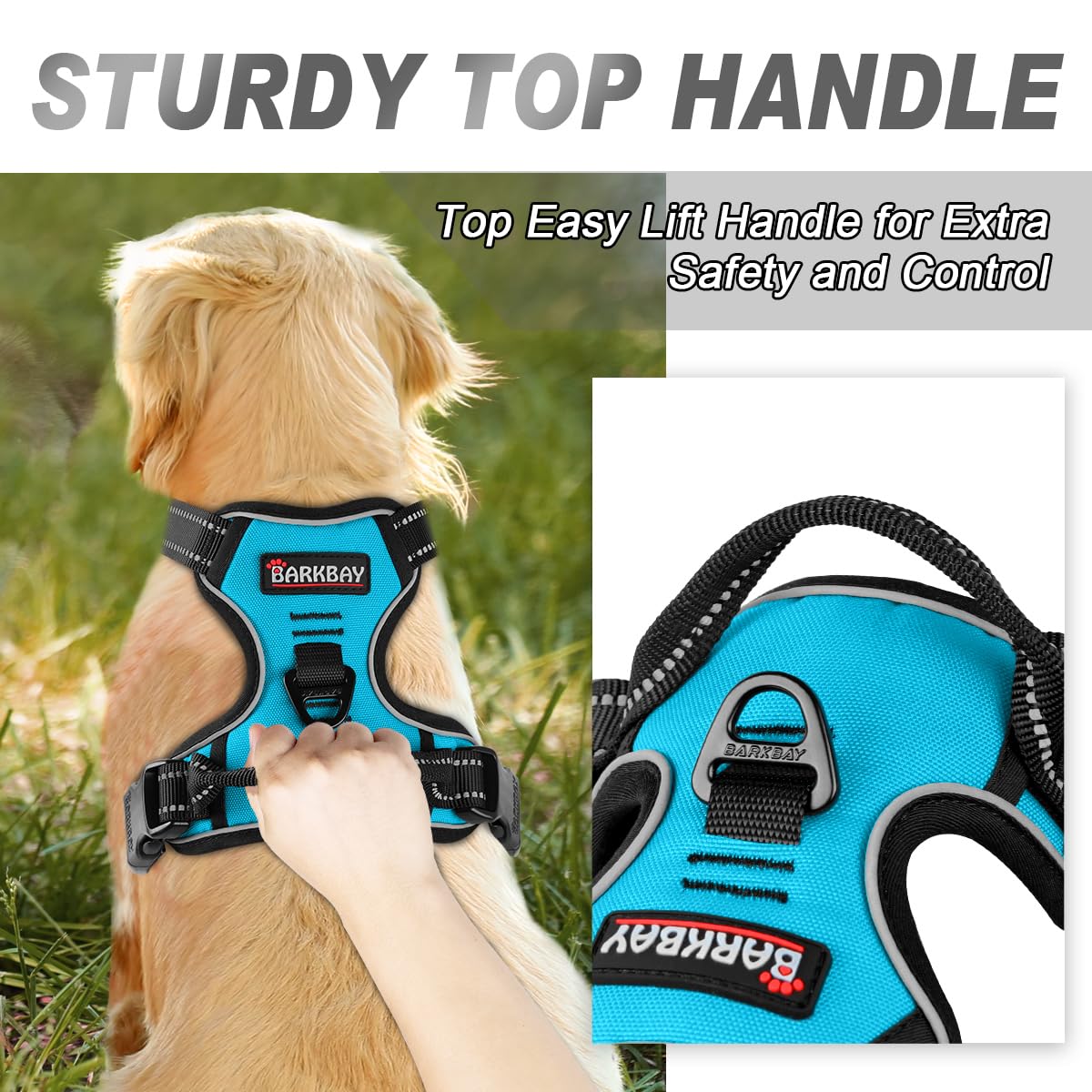BARKBAY arnés con asa superior para control adicional en paseos.
