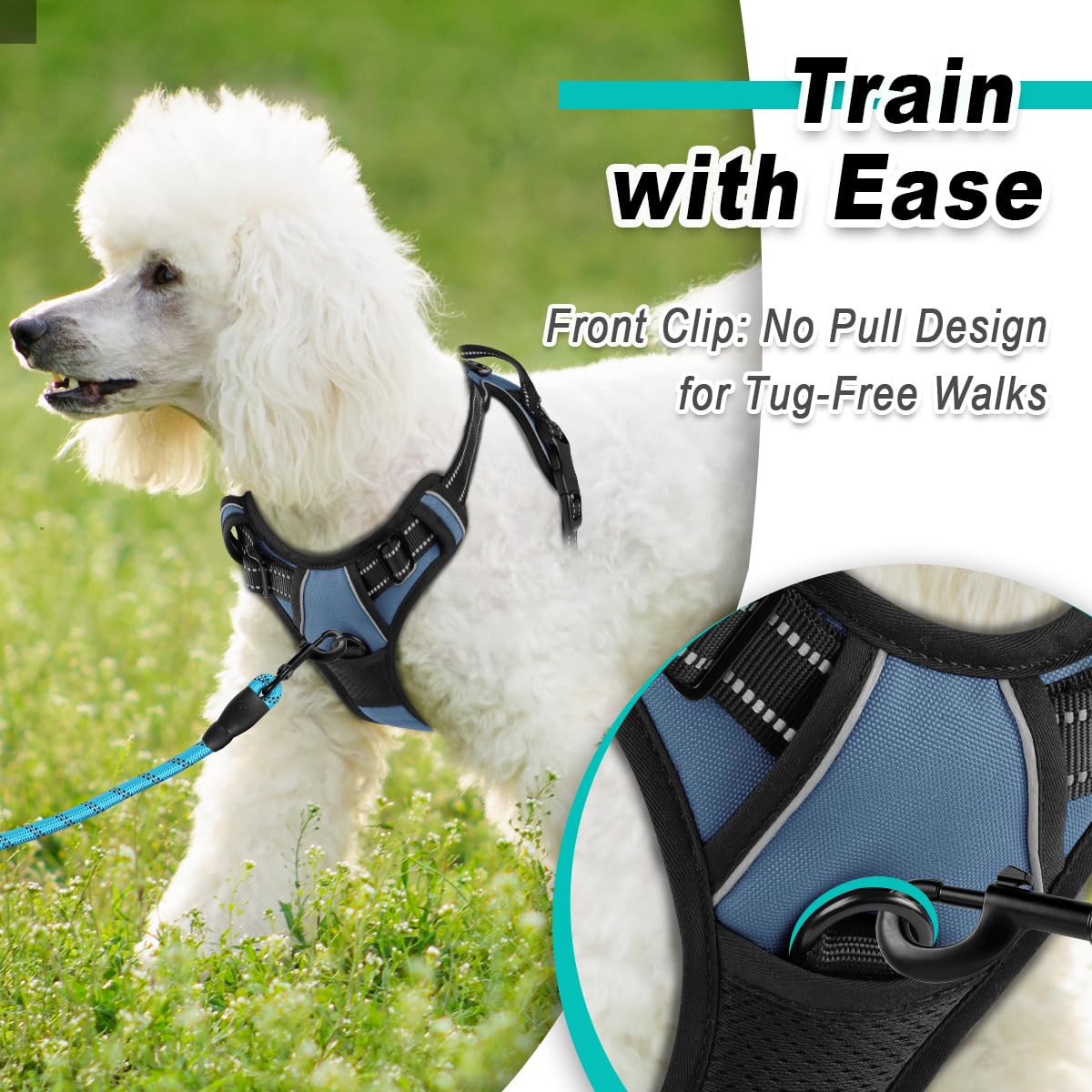 Arnés cómodo y transpirable de BARKBAY para caminatas largas.