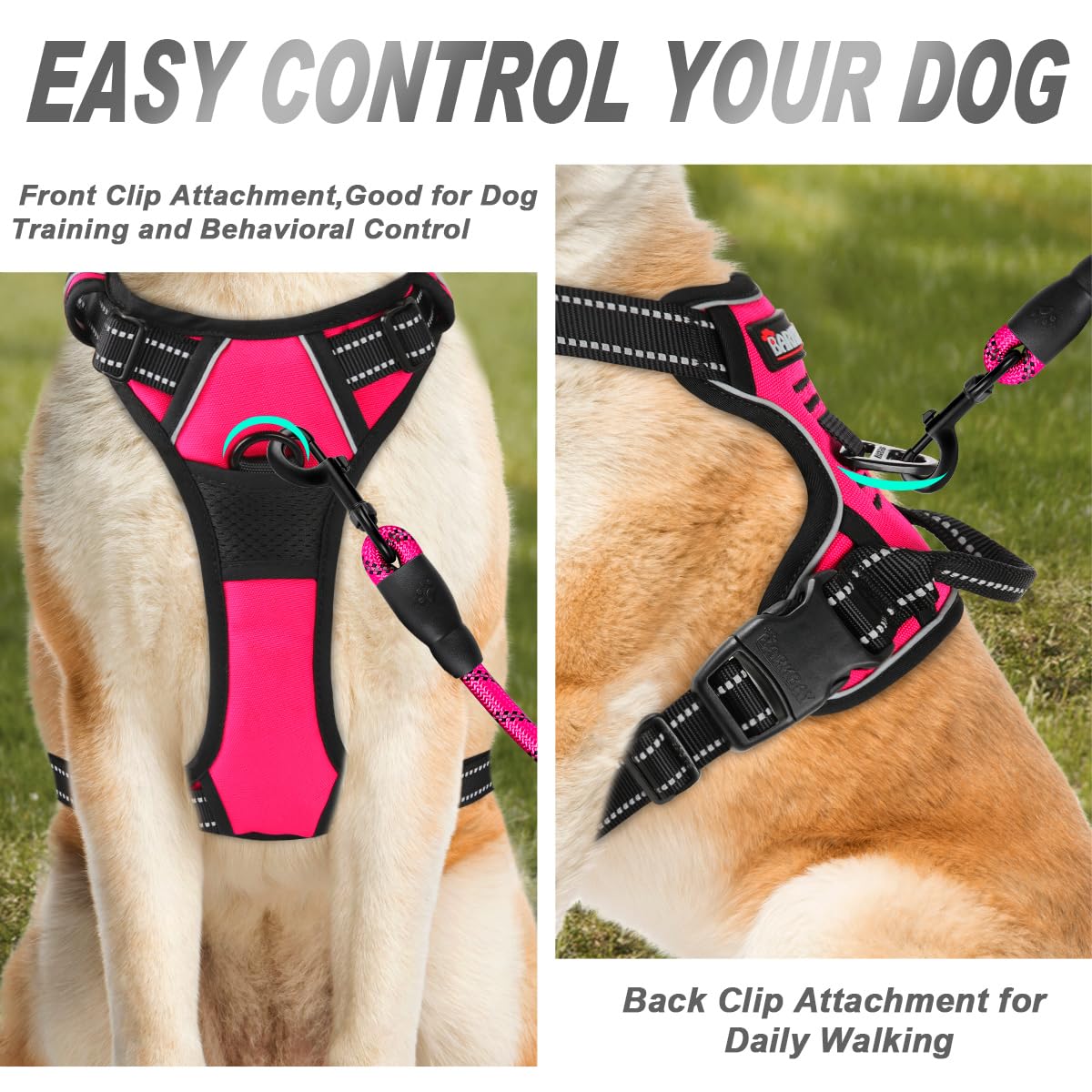 BARKBAY arnés con dos puntos de anclaje para mayor versatilidad y seguridad