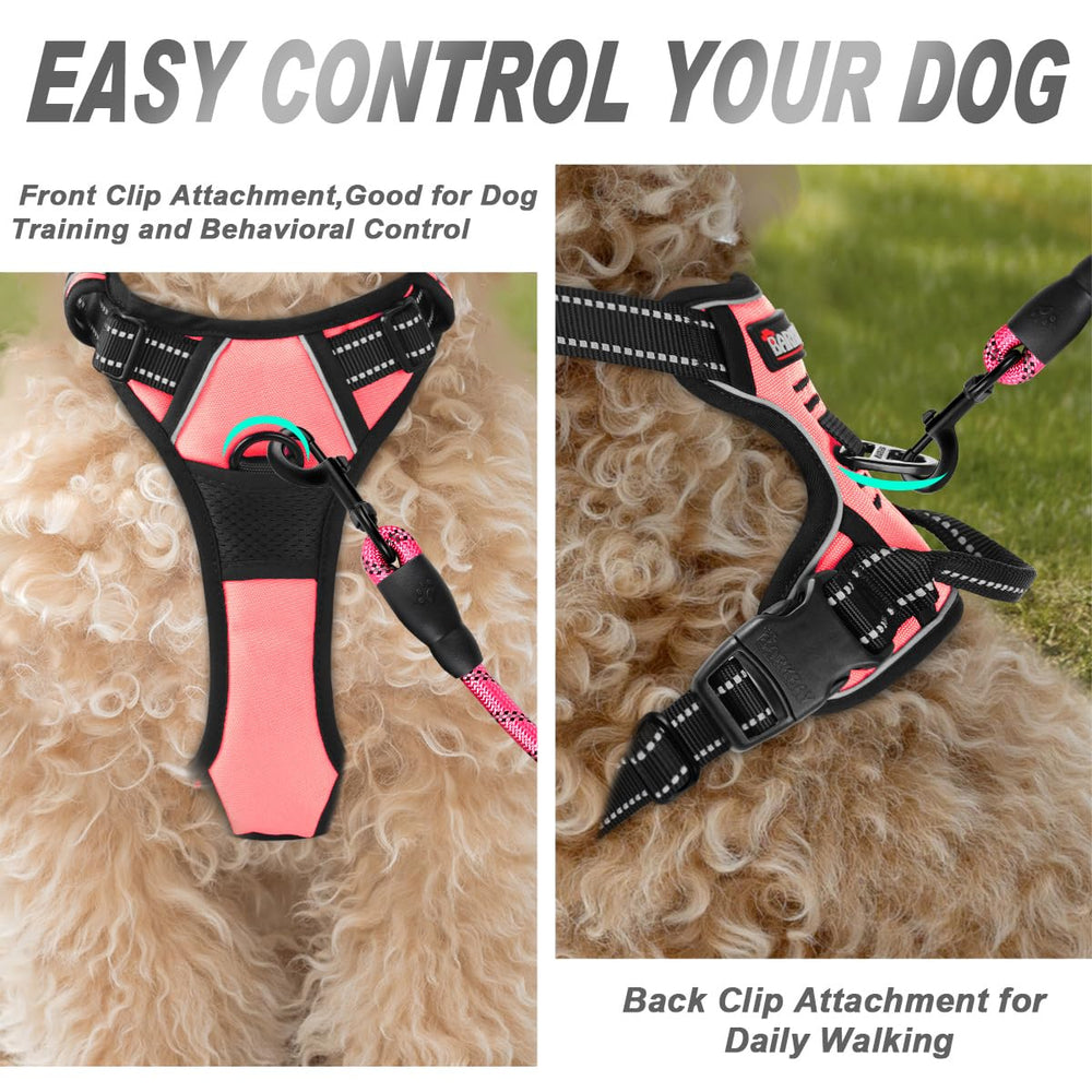 BARKBAY arnés frontal con acolchado anti rozaduras para caminatas largas y cómodas.