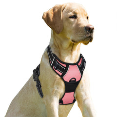 BARKBAY arnés frontal para perros grandes con ajuste cómodo en la espalda para paseos seguros.
