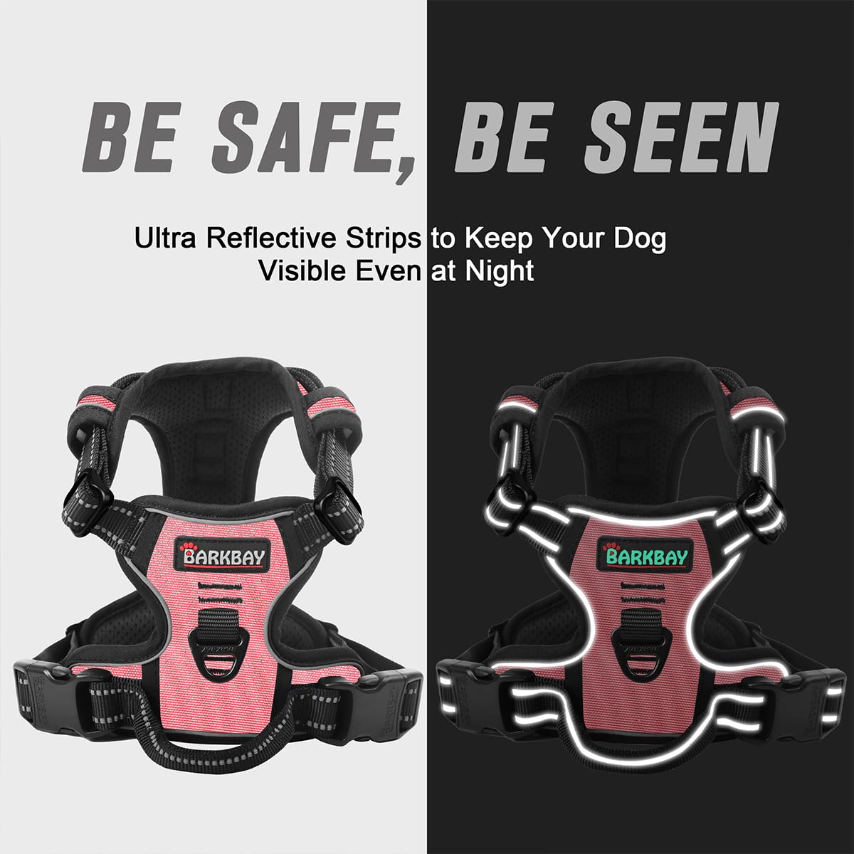 BARKBAY arnés con asa superior para mayor control y seguridad.