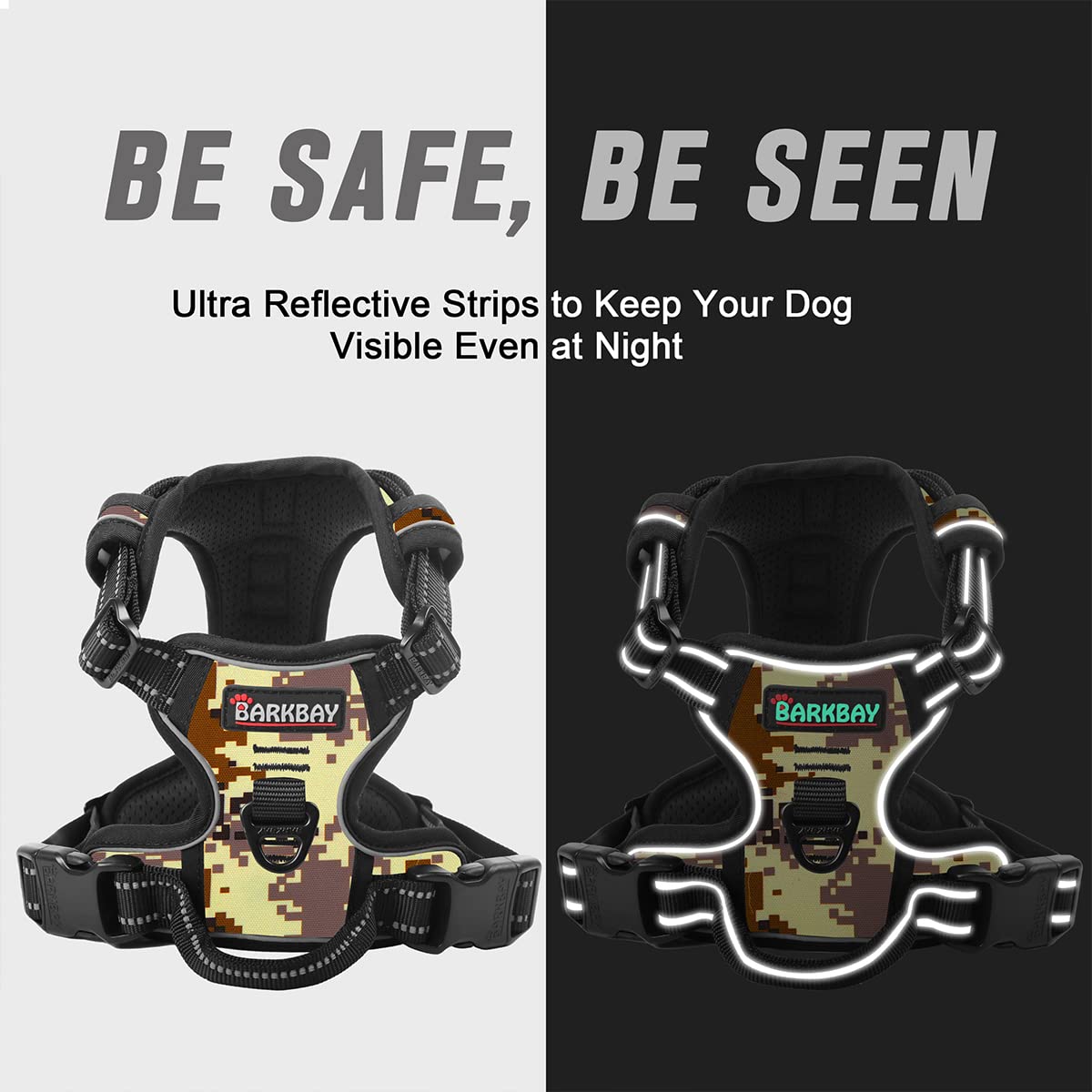 BARKBAY arnés perro reflectivo para mayor visibilidad nocturna