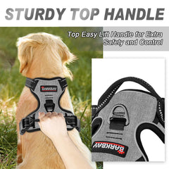 Arnés BARKBAY con cintas reflectivas ultra para seguridad nocturna.