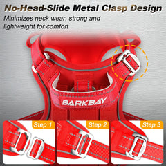 BARKBAY chaleco táctico, vista trasera, ajuste seguro y cómodo para perros grandes.