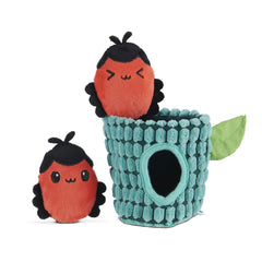 BarkBox Bao y Bab, juguete plush tres-en-uno para perros pequeños, ideal para juego interactivo.