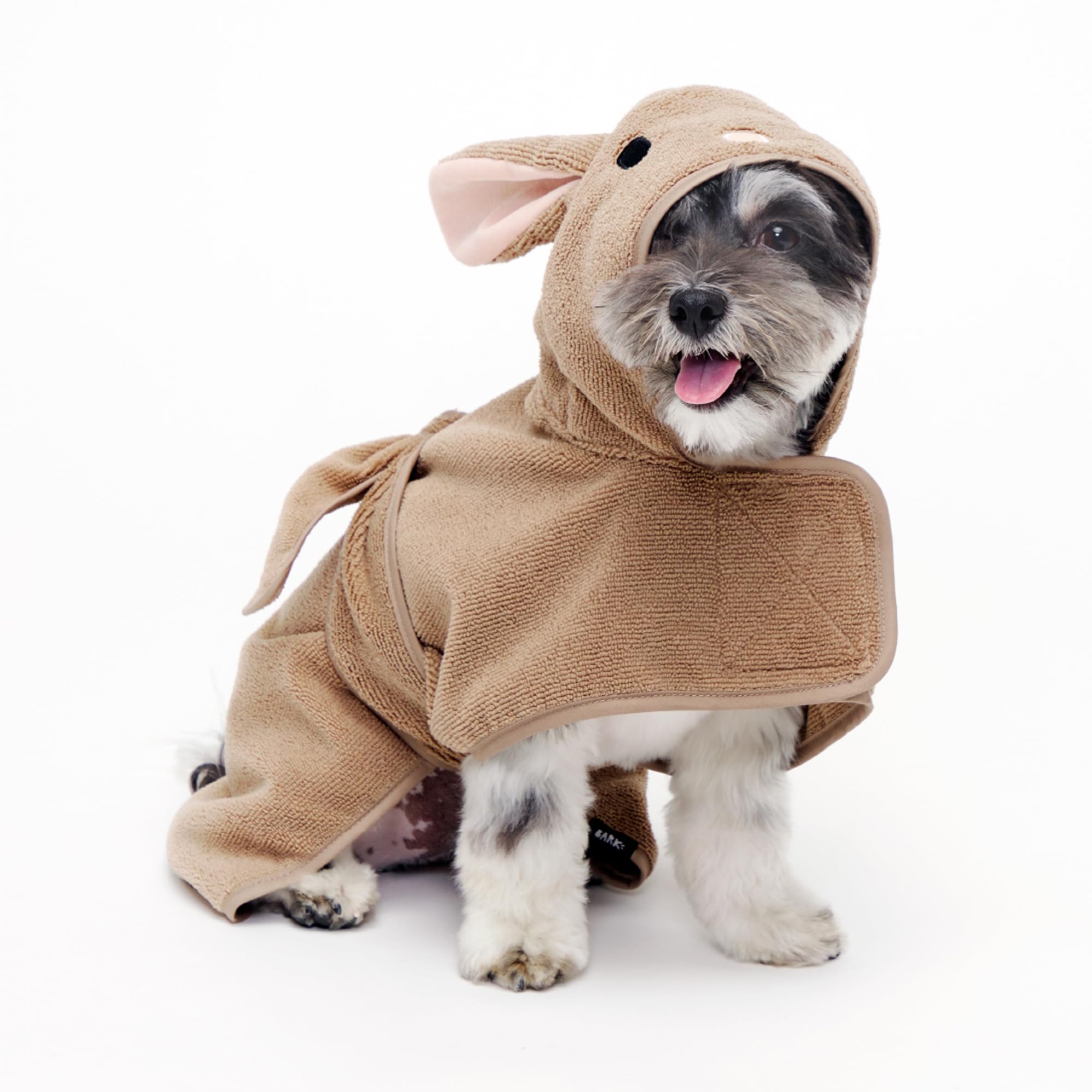 BARK Box bata para perro de secado rápido, ideal después del baño para evitar sacudidas mojadas.