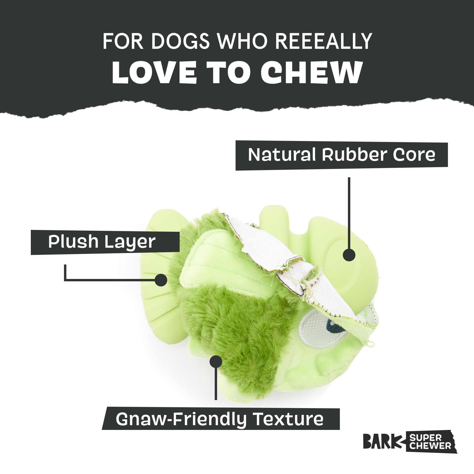 BarkBox Drop The Bass: núcleo de goma dura para masticación prolongada.