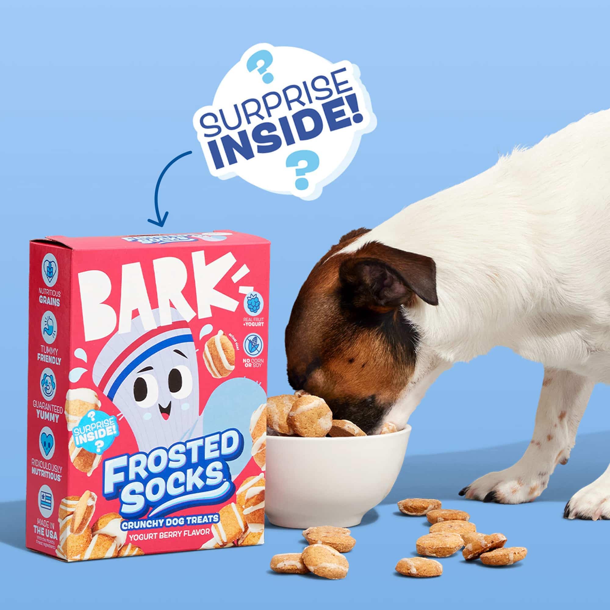 BarkBox Frosted Socks facilita planificación de porciones y almacenamiento.