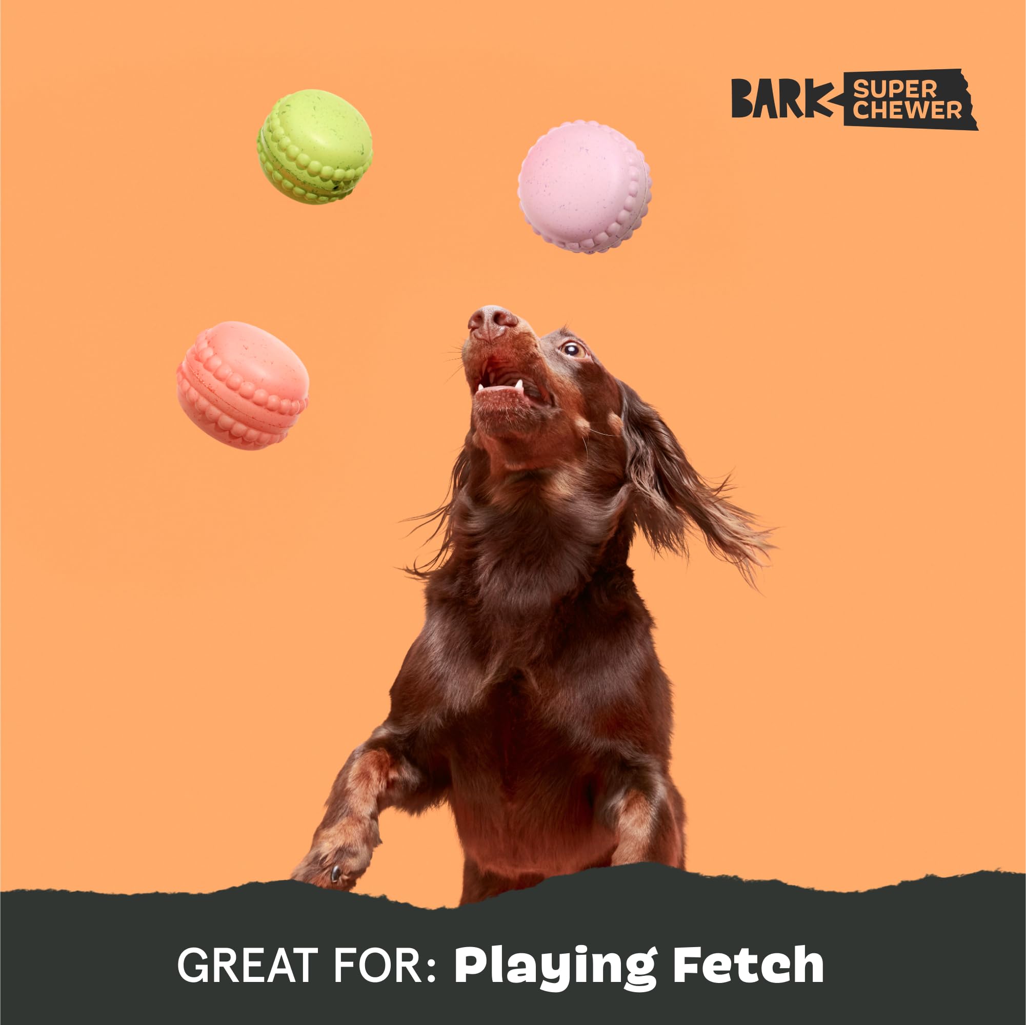Macaruffs BarkBox: sonido chillón que mantiene al perro activo durante la diversión.