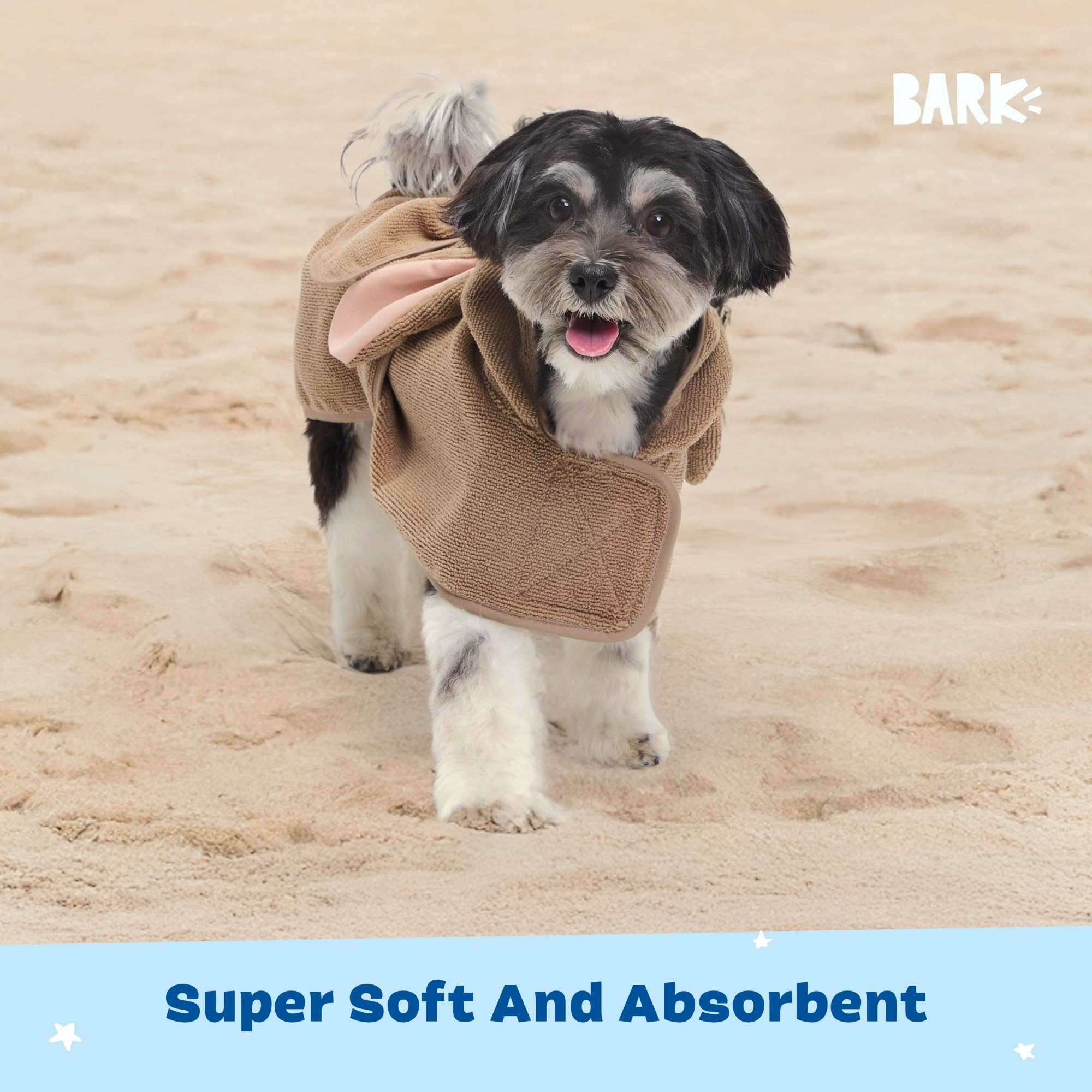 BARK Box toalla para perro lavable a máquina, facilita la limpieza y drenaje tras el baño.