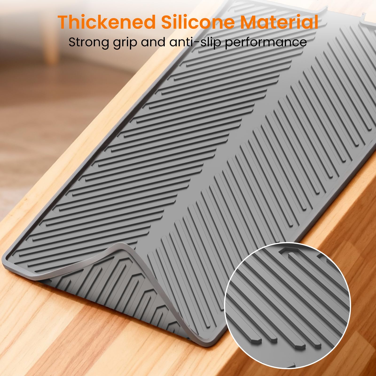 Barkitty alfombra silicona gris, superficie antiarañazos para gatos.