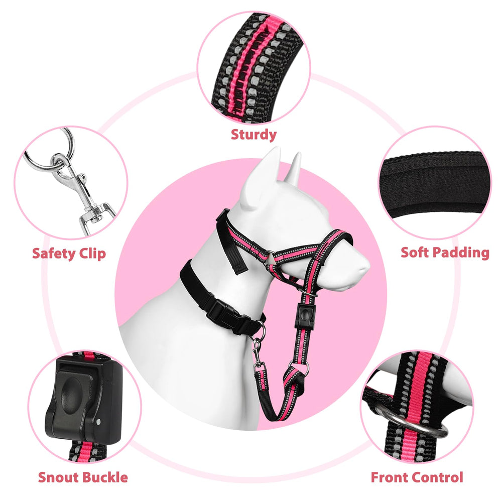 BARKLESS collar de cabeza con almohadillas nasales suaves para mayor comodidad.