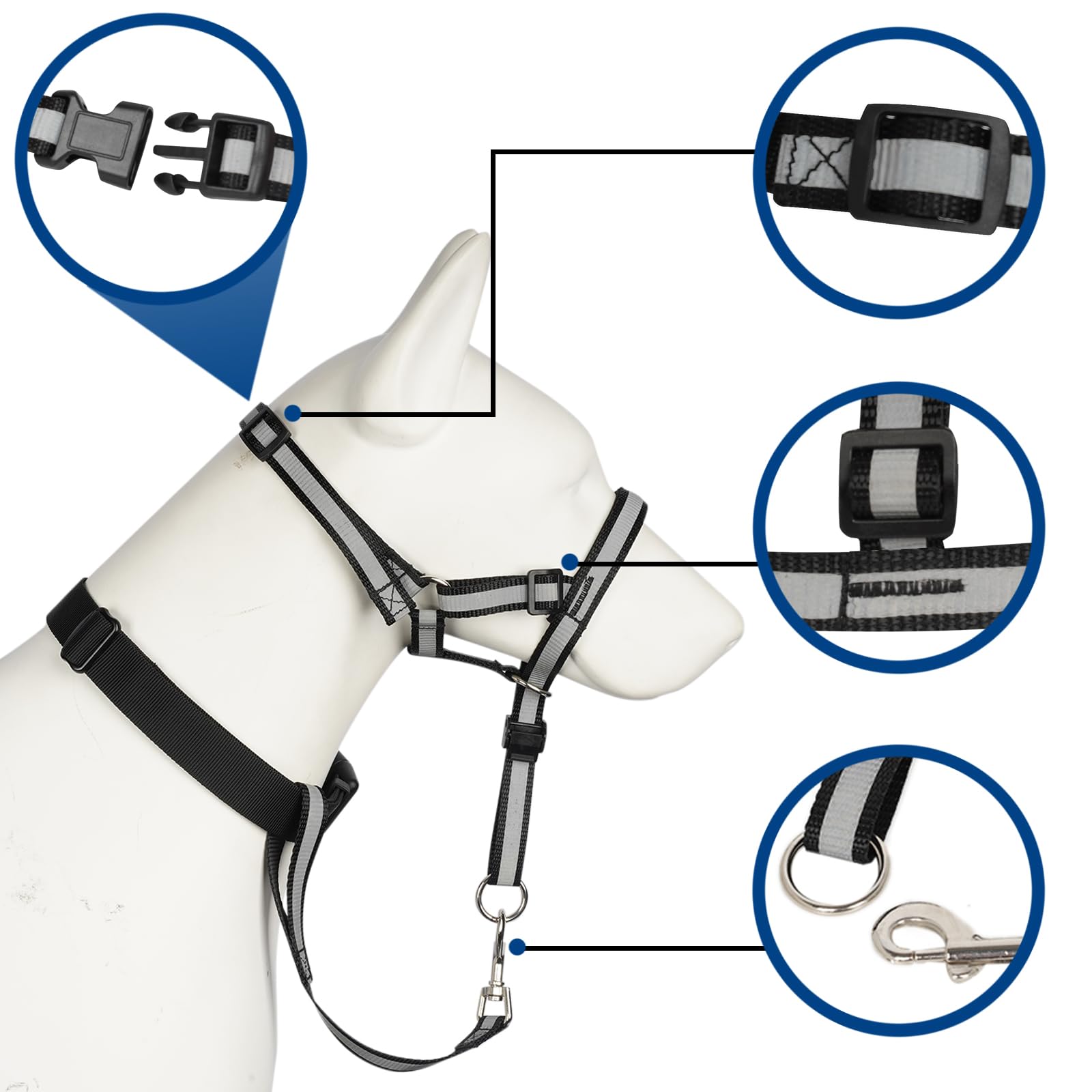 BARKLESS arnés nasal suave, cómodo y seguro para tu perro.