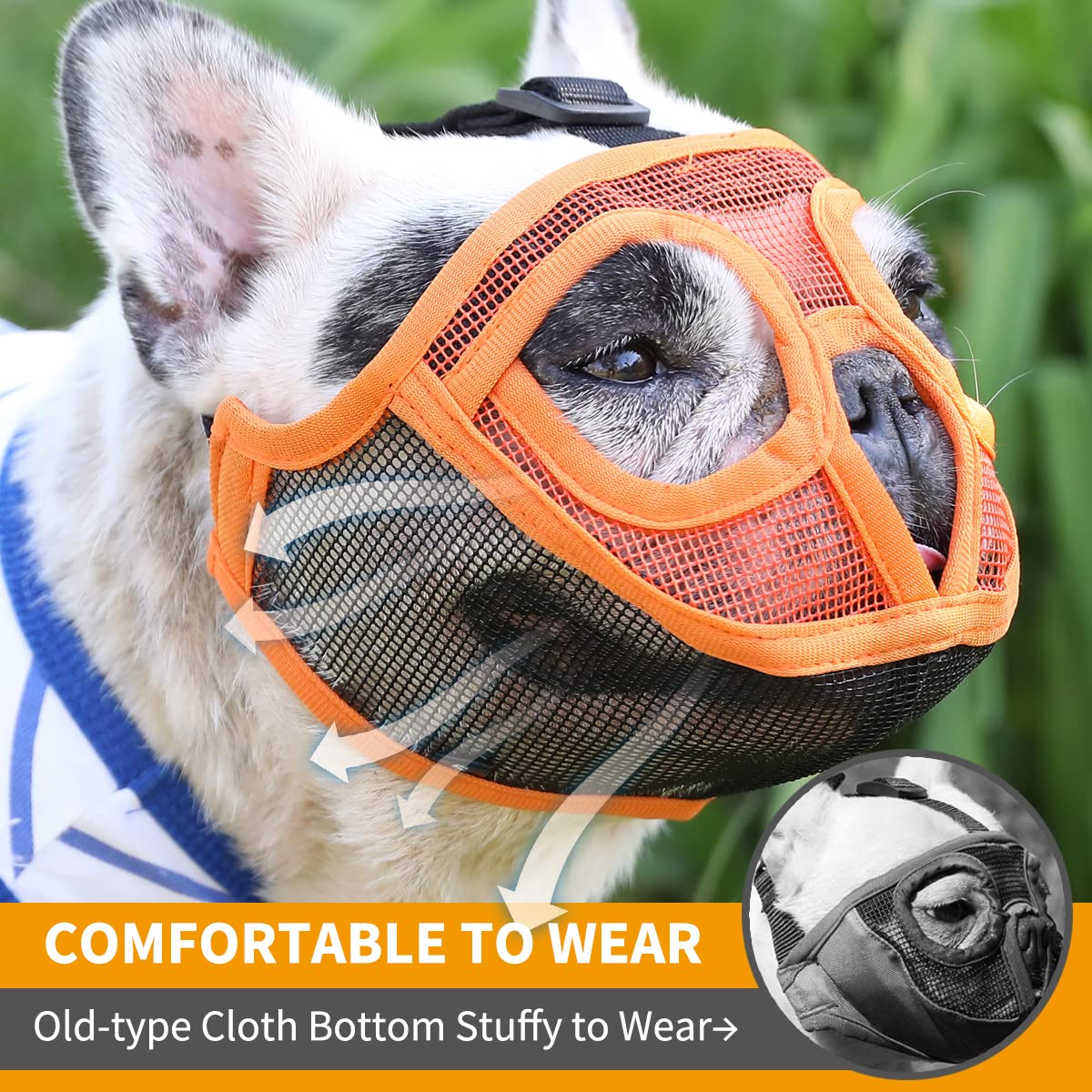 Bozal Barkless con ajuste de nylon para un ajuste seguro.