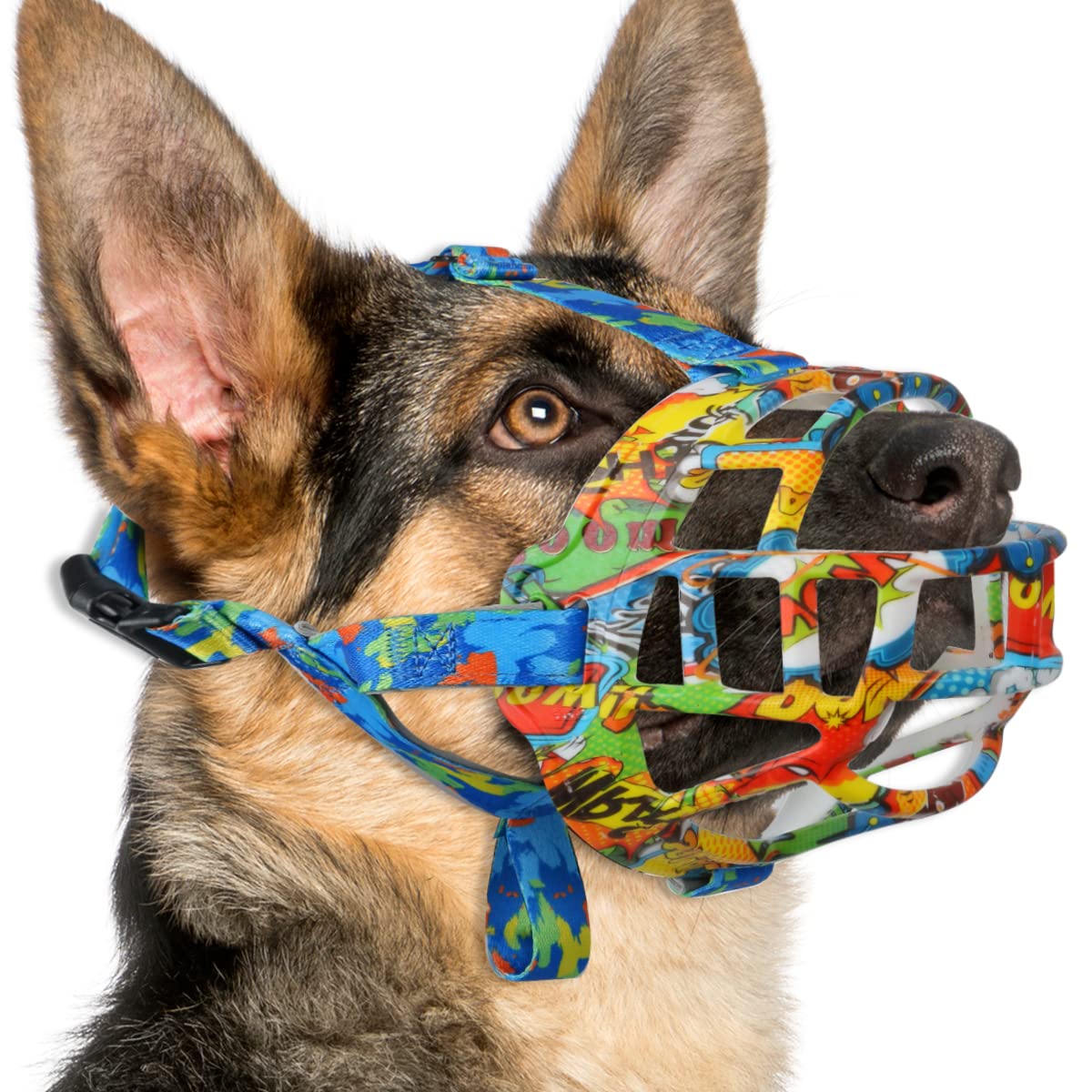 BARKLESS bozal cesta silicona para perro grande, cómodo en paseos y visitas al veterinario.